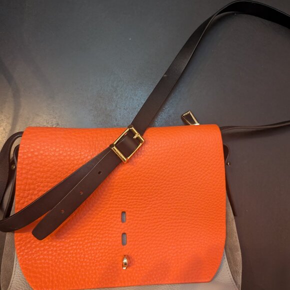 Furla Leather & Suede Hibiscus/Stucco Shoulder Bag - Picture 3 of 11